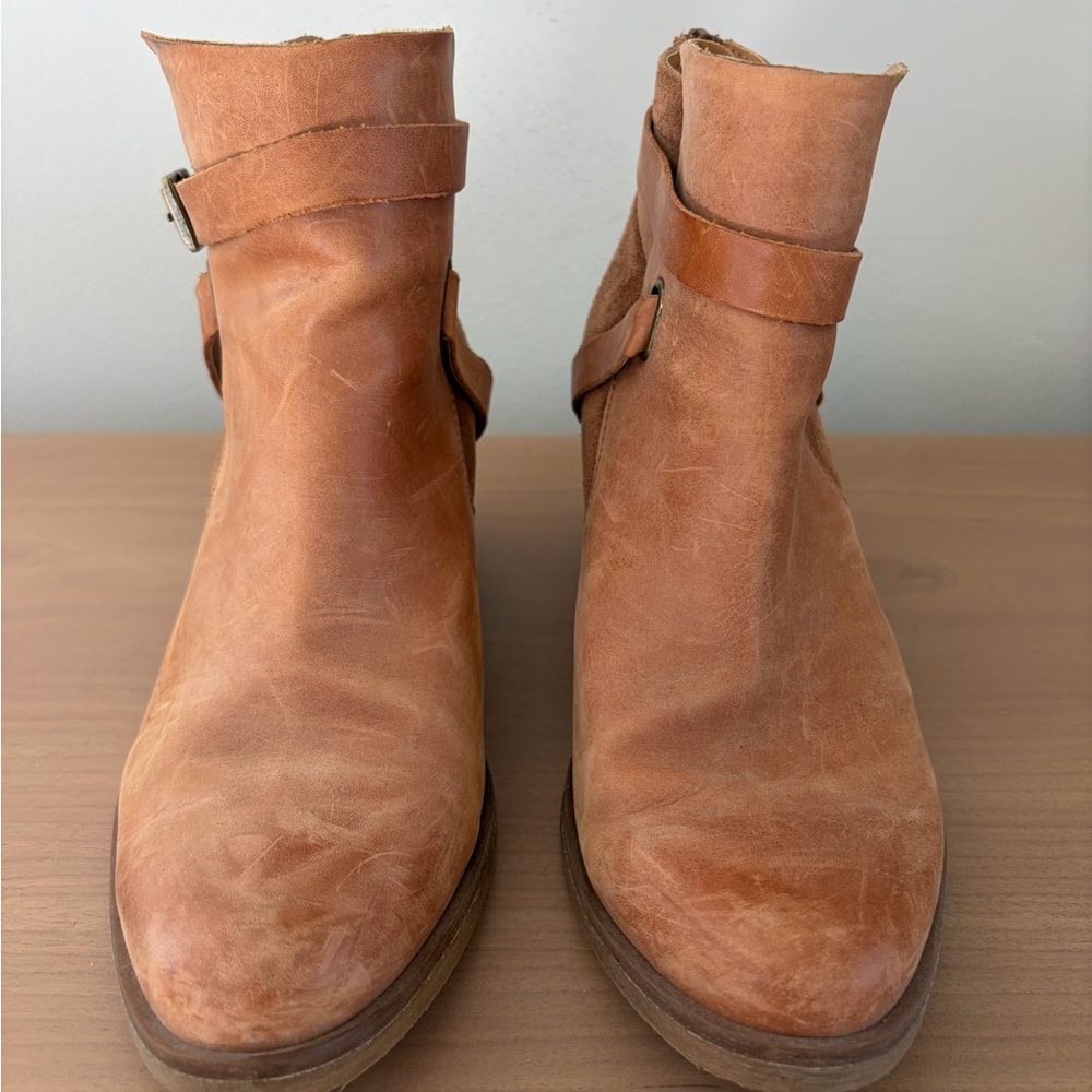 Kork-Ease Brown Leather Ankle Booties - Picture 2 of 5